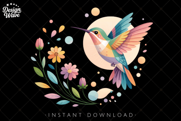 Download Boho Nature Illustration Hummingbird PNG - Premium Resources