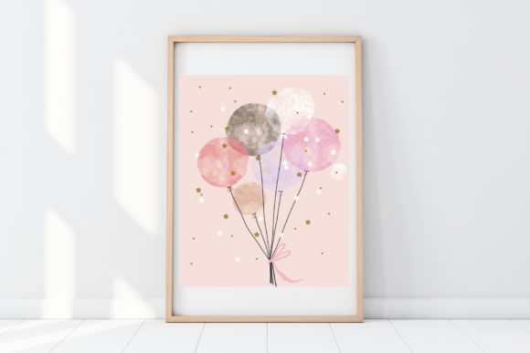 Download Cute Wall Art-Pink Balloon-kids Room - Kids Collection