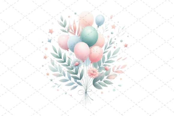 Download Festive Watercolor Balloon Bouquet - Premium Resources