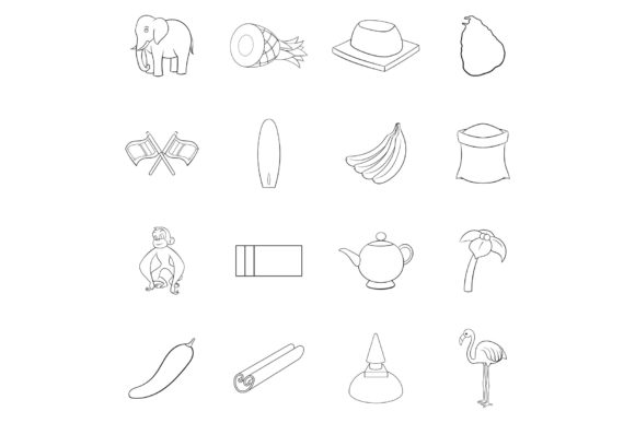Download Sri Lanka Travel Icon Set Outline - Travel icon set Collection