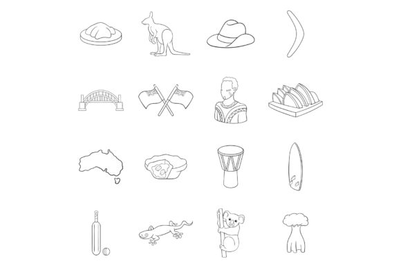 Download Australia Travel Icon Set Outline - Travel icon set Collection