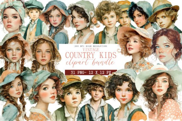 Download Vintage Country Kids Clipart - Kids Collection