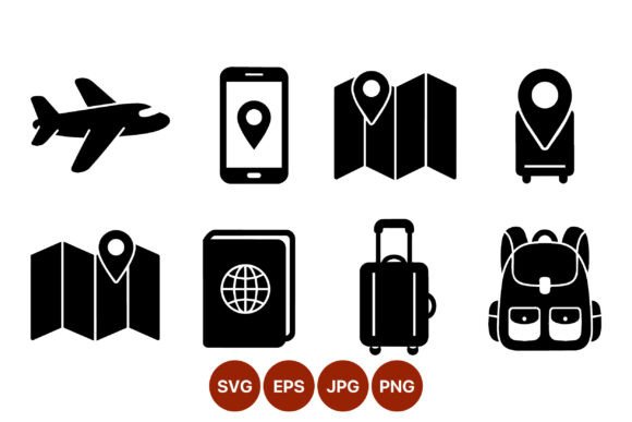 Download Black Travel Icon Set - Travel icon set Collection