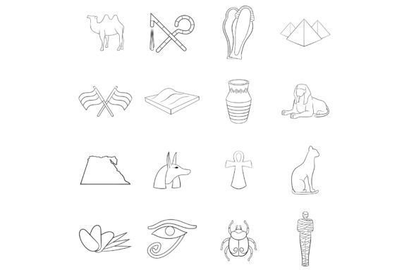 Download Egypt Travel Icon Set Outline - Travel icon set Collection
