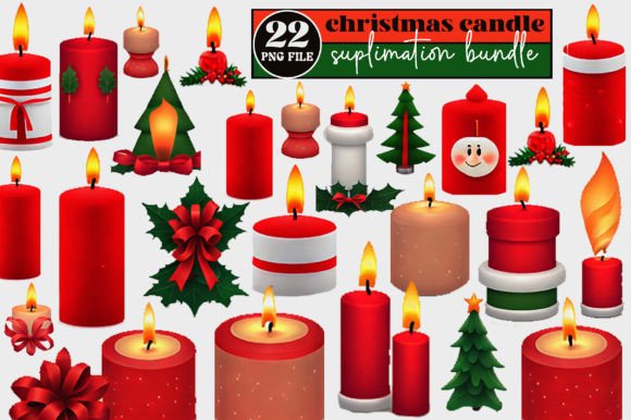 Download Christmas Candle Clipart Bundle - Christmas candle clipart Collection