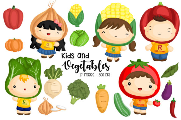 Download Fresh Vegetable and Kids Clipart - Kids Collection