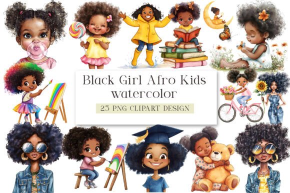 Download Black Girl Afro Kids Clipart - Kids Collection