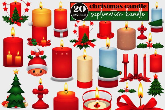 Download Christmas Candle Clipart Bundle - Christmas candle clipart Collection