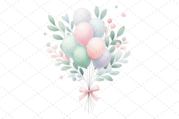 Download Festive Watercolor Balloon Bouquet - Premium Resources