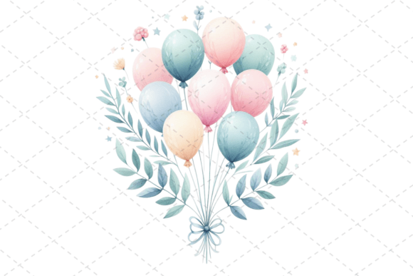 Download Festive Watercolor Balloon Bouquet - Premium Bundle