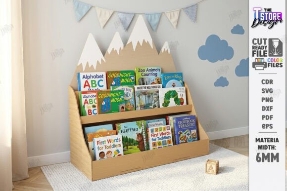 Download Kids Bookshelf Laser Cut | Nursery Decor - Kids Collection